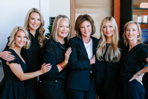 Blue Spiral Medspa team of women smiling together in Athens, GA clin